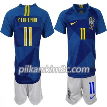 Koszulka Brazylia P. Coutinho 11 Dziecięca Precz Mistrzostwa Świata 2018 - Koszulki Piłkarskie